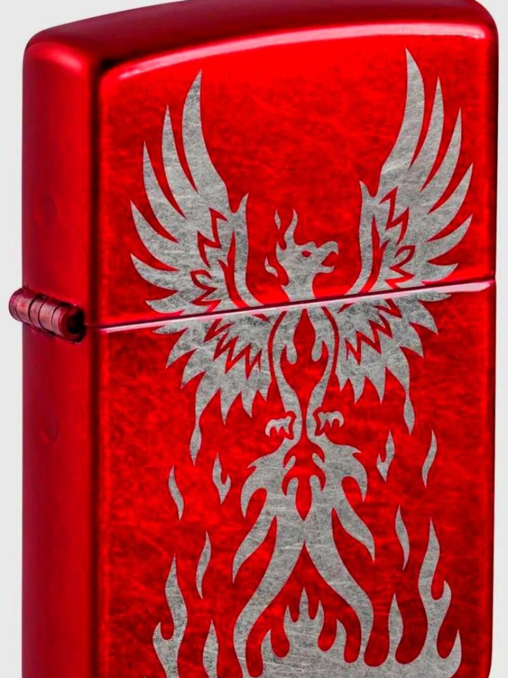 Sharp Candy Apple Red Rising Phoenix Zippo Lighter